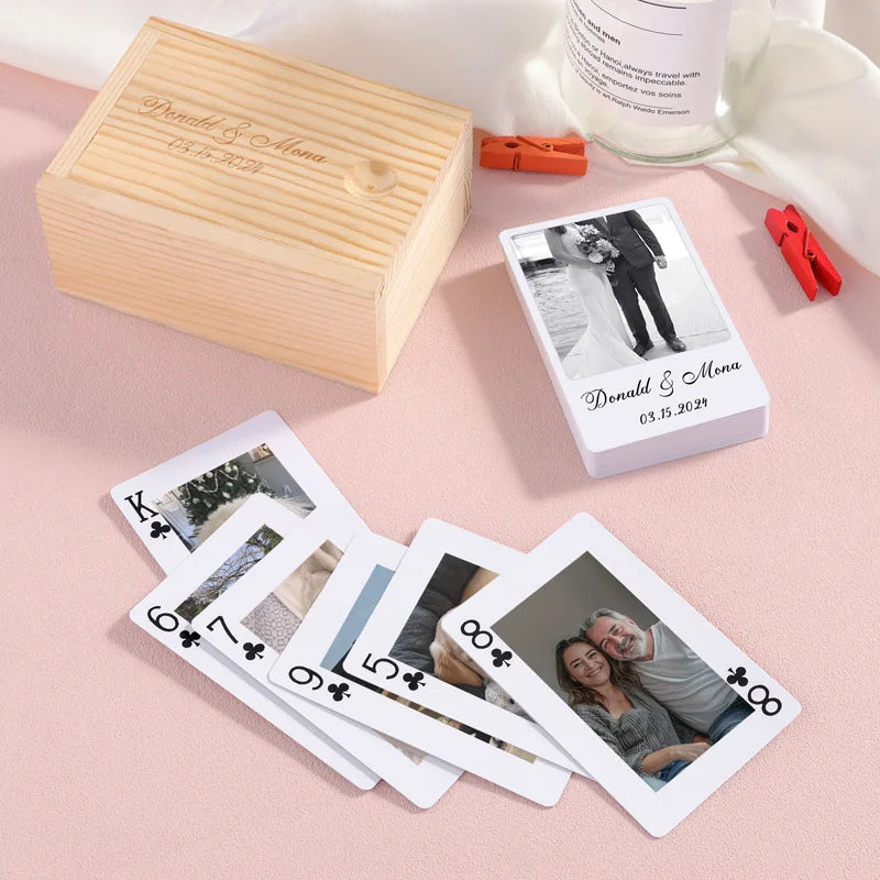 Custom Photo Playing Cards Personalized Pet Dog Cat Picture Poker Deck Anniversary Wedding Couple Family Friends Memorial Gift