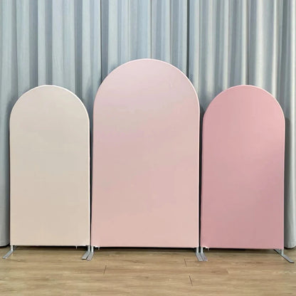 Pink Kpop Demon Hunters Arch Backdrop Cover Spandex Fabric for Girl Birthday Party Photo Booth Studio Decoration Supplies