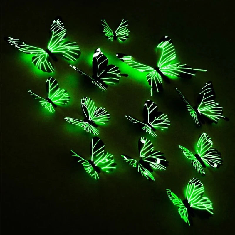 3D Luminous Butterfly Creative Wall Sticker for Home Decorations DIY Gift