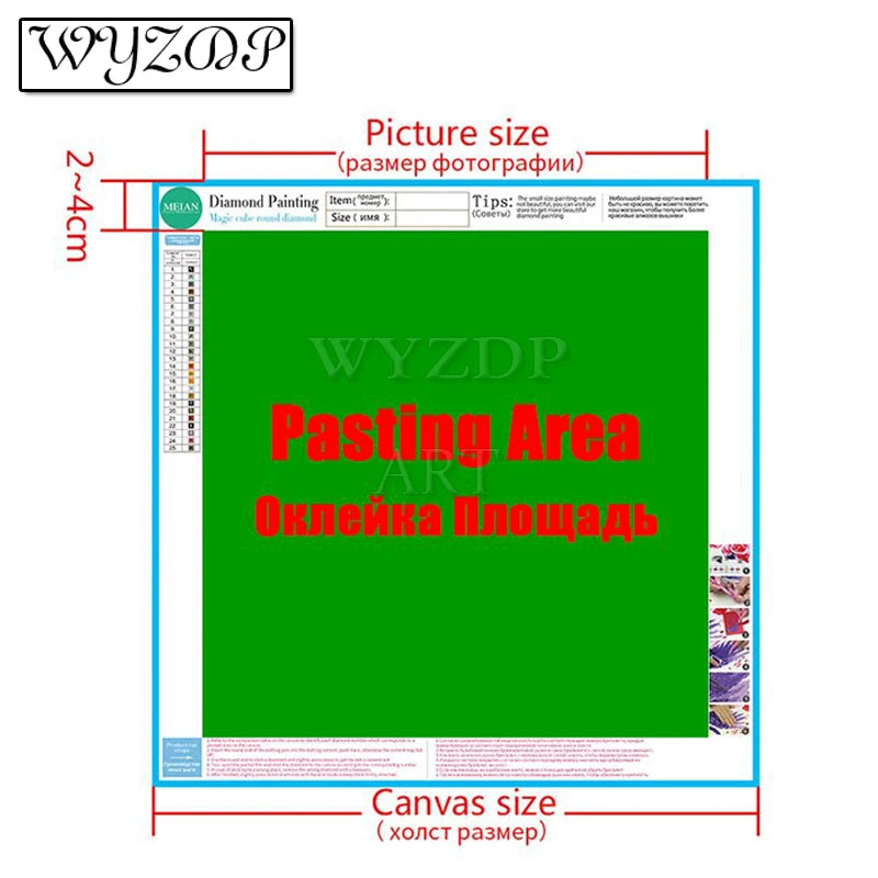 WYZDP 100% Fairy Dust Diamond Painting Landscape Square Diamond embroidery Flower Wall Art Stitch Diamond Art Full Crystal Decor
