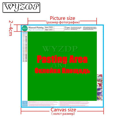 WYZDP 100% Fairy Dust Diamond Painting Landscape Square Diamond embroidery Flower Wall Art Stitch Diamond Art Full Crystal Decor