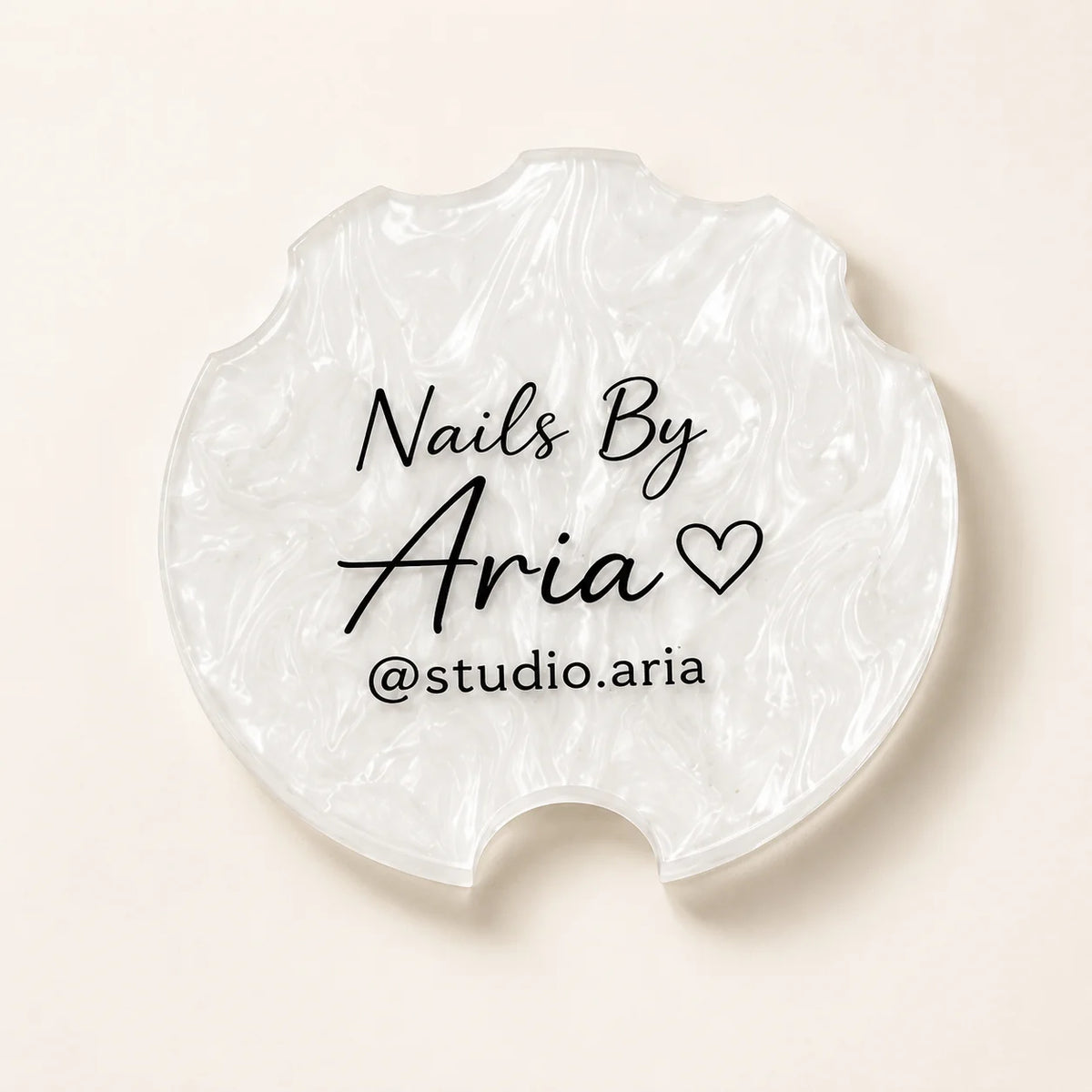 Custom Acrylic Nailfie Disc Personalized Logo Text Nail Photo Prop For Nail Technician Salon Manicure Art Shooting Display Plate