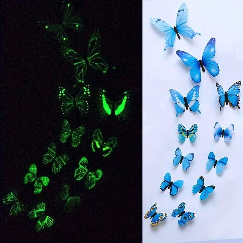 3D Luminous Butterfly Creative Wall Sticker for Home Decorations DIY Gift