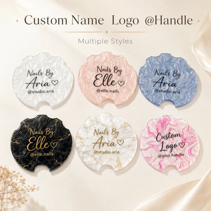 Custom Acrylic Nailfie Disc Personalized Logo Text Nail Photo Prop For Nail Technician Salon Manicure Art Shooting Display Plate