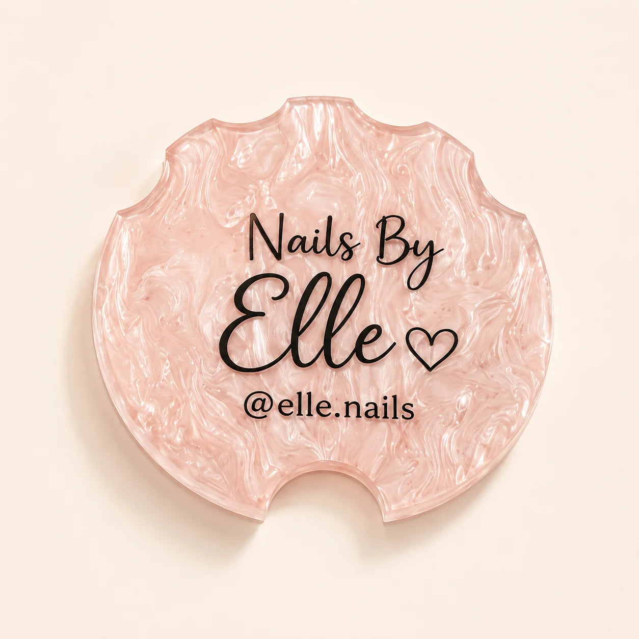 Custom Acrylic Nailfie Disc Personalized Logo Text Nail Photo Prop For Nail Technician Salon Manicure Art Shooting Display Plate