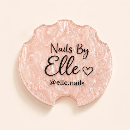 Custom Acrylic Nailfie Disc Personalized Logo Text Nail Photo Prop For Nail Technician Salon Manicure Art Shooting Display Plate