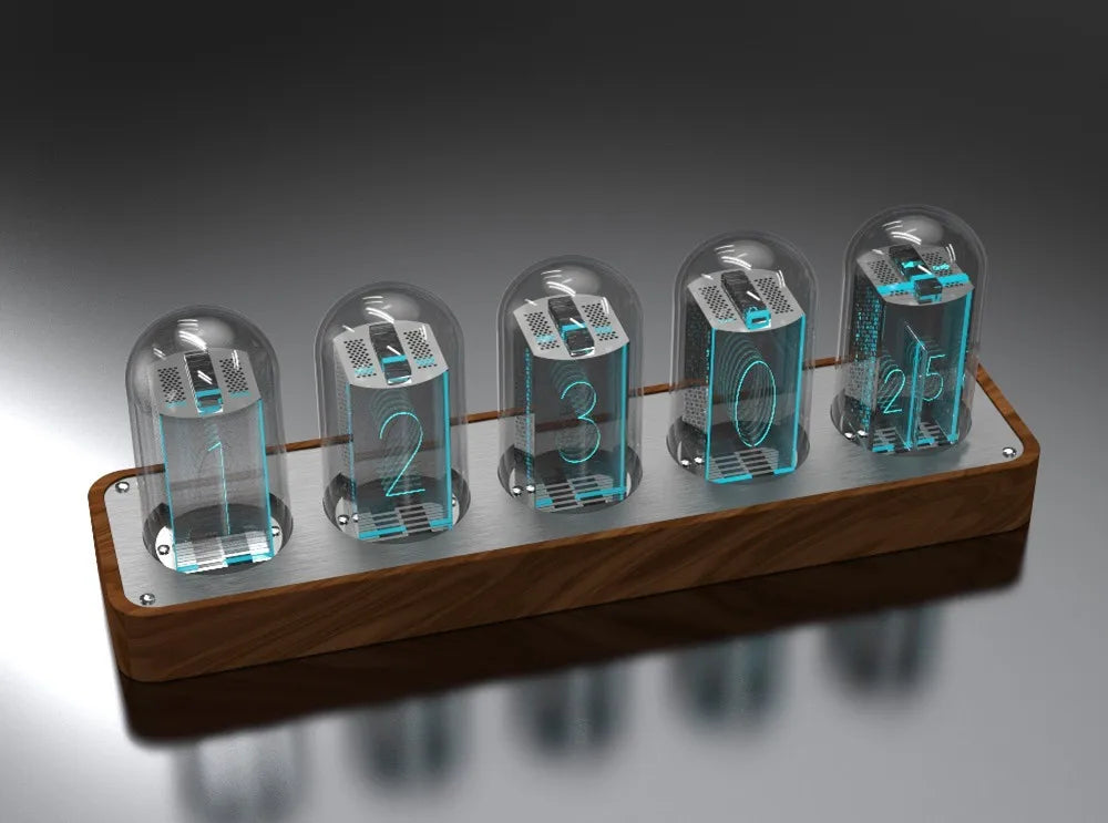 Nixie Tube Clock Glow Tubes Analog Clock Creative Retro Digital RGB Night Light Exquisite Desktop Home Decoration Gift