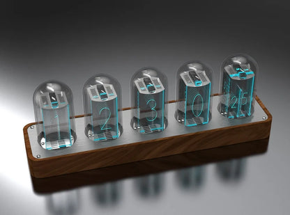 Nixie Tube Clock Glow Tubes Analog Clock Creative Retro Digital RGB Night Light Exquisite Desktop Home Decoration Gift