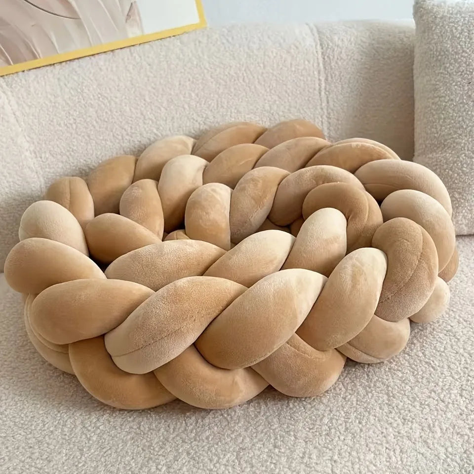 1pc Handwoven Geometric Quilt-Stitched Floor Cushion Bedside Pillow Minimalist Hand-Tied Suitable for Living Room Office Car Bed