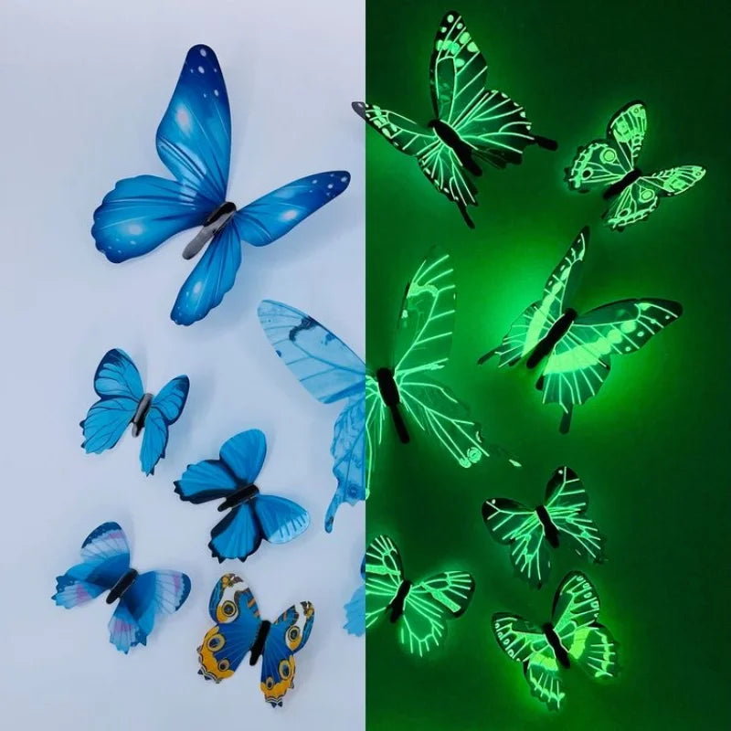 3D Luminous Butterfly Creative Wall Sticker for Home Decorations DIY Gift