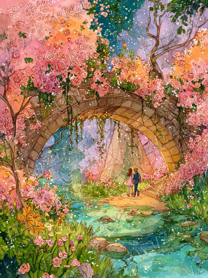 WYZDP 100% Fairy Dust Diamond Painting Landscape Square Diamond embroidery Flower Wall Art Stitch Diamond Art Full Crystal Decor