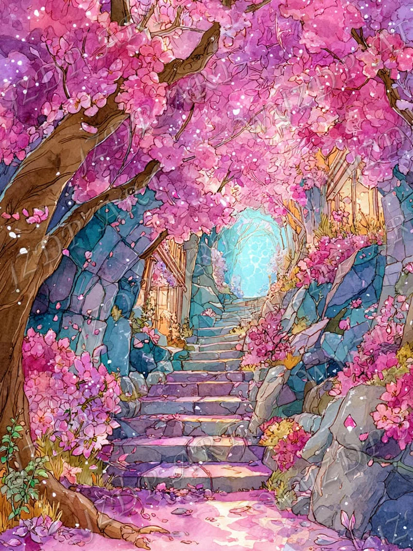 WYZDP 100% Fairy Dust Diamond Painting Landscape Square Diamond embroidery Flower Wall Art Stitch Diamond Art Full Crystal Decor