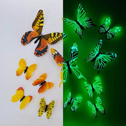 3D Luminous Butterfly Creative Wall Sticker for Home Decorations DIY Gift