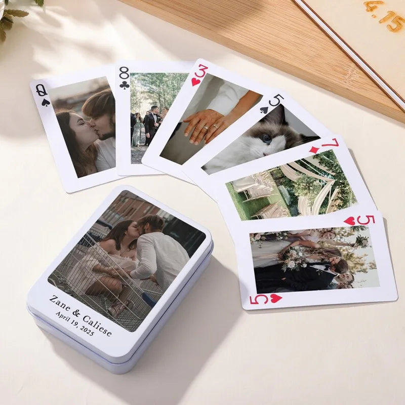 Custom Photo Playing Cards Personalized Pet Dog Cat Picture Poker Deck Anniversary Wedding Couple Family Friends Memorial Gift