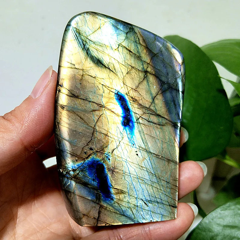 Small  Natural Stone Blue Labradorite Crystal Freeform Witchcraft Meditation Energy Feng Shui Crystal Room Decor
