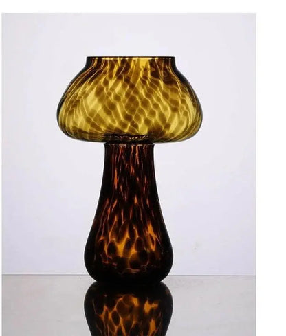 Cute Amber Leopard Mushroom Glass Cup Goblet Beauty Cocktail Cup Beverage Cup Vintage Cup Coffee Milk Glass Cup