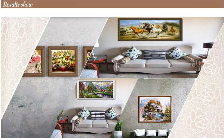 WYZDP 100% Fairy Dust Diamond Painting Landscape Square Diamond embroidery Flower Wall Art Stitch Diamond Art Full Crystal Decor