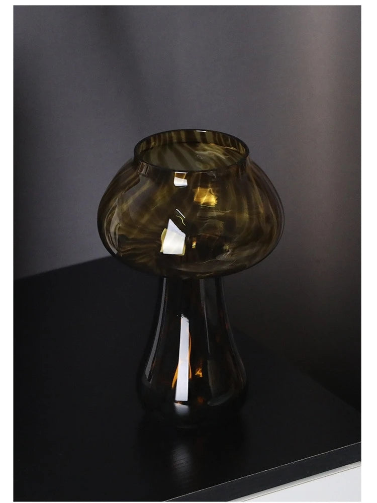 Cute Amber Leopard Mushroom Glass Cup Goblet Beauty Cocktail Cup Beverage Cup Vintage Cup Coffee Milk Glass Cup
