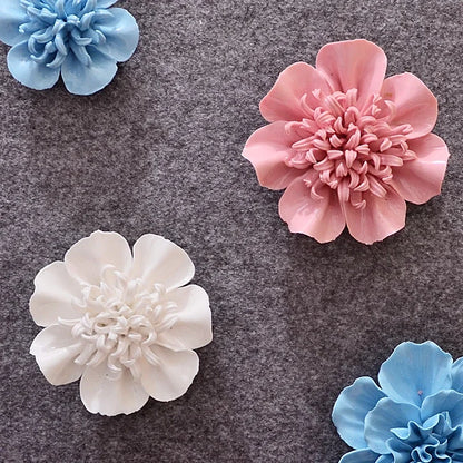 1pcs Home Decoration Living culture ceramic flower 3D wall decoration handicraft living room bedroom wall TV hanging behind wall