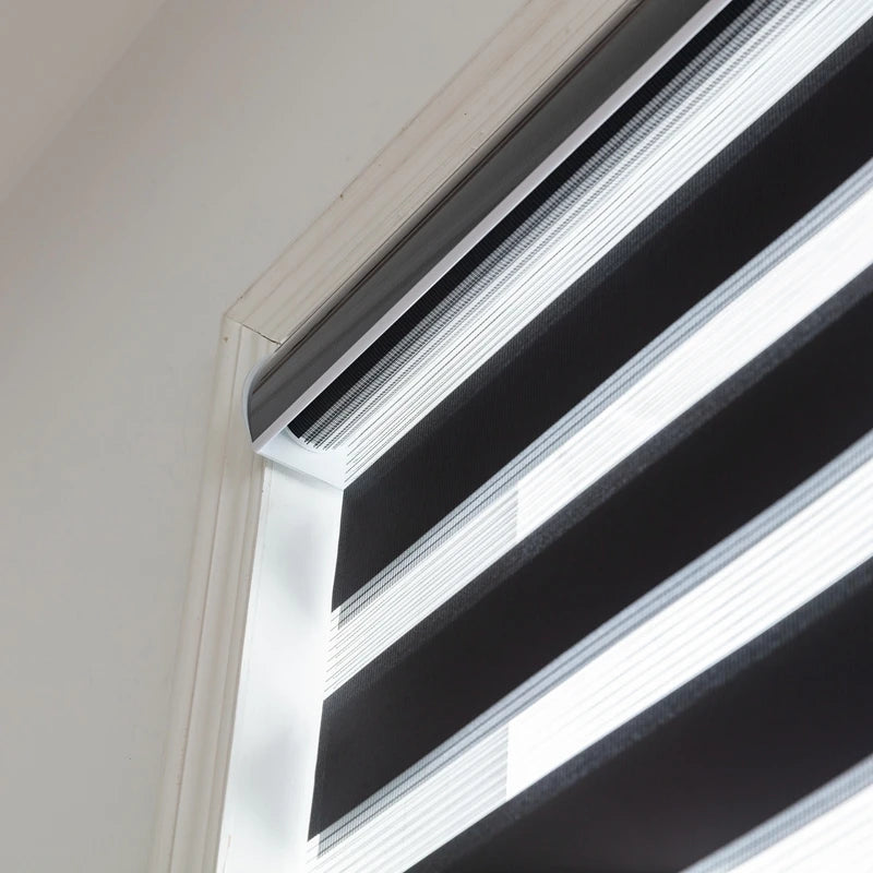 Cordless Zebra Blinds for Windows Shade Spring Shutter Day and Night Roller Blinds Window Custom Curtains for Living Room