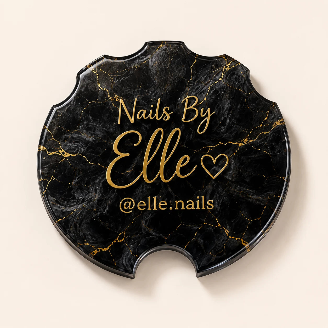 Custom Acrylic Nailfie Disc Personalized Logo Text Nail Photo Prop For Nail Technician Salon Manicure Art Shooting Display Plate