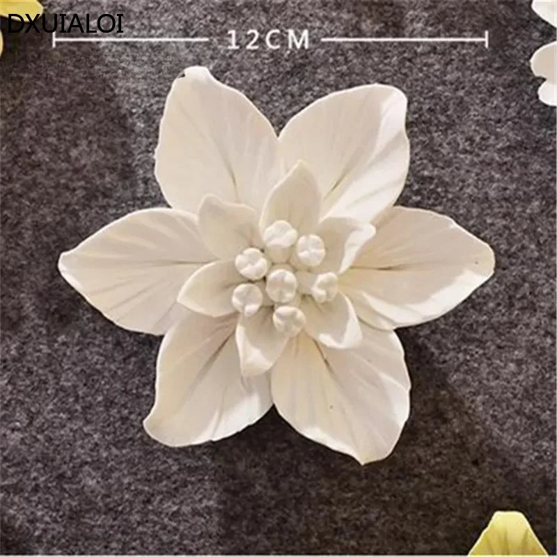 1pcs Home Decoration Living culture ceramic flower 3D wall decoration handicraft living room bedroom wall TV hanging behind wall