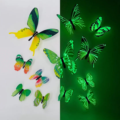 3D Luminous Butterfly Creative Wall Sticker for Home Decorations DIY Gift