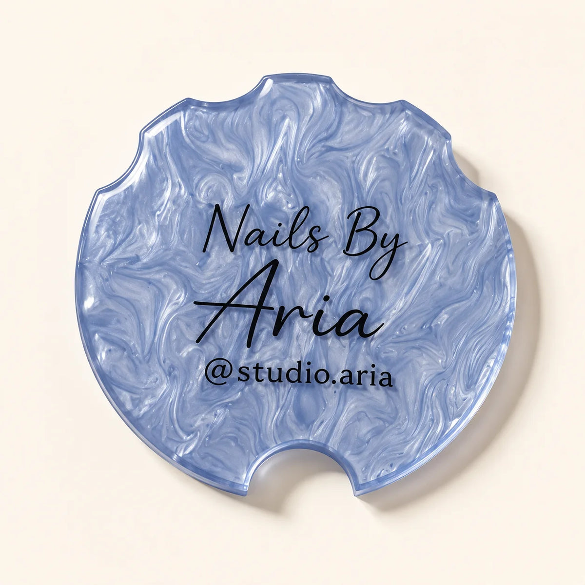 Custom Acrylic Nailfie Disc Personalized Logo Text Nail Photo Prop For Nail Technician Salon Manicure Art Shooting Display Plate