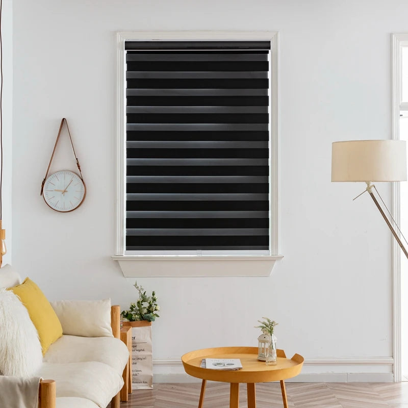 Cordless Zebra Blinds for Windows Shade Spring Shutter Day and Night Roller Blinds Window Custom Curtains for Living Room