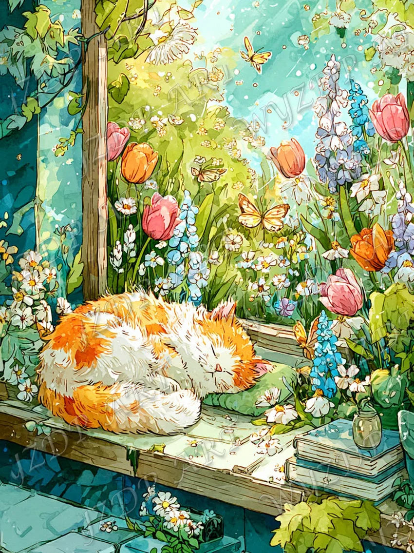 WYZDP 100% Fairy Dust Diamond Painting Landscape Square Diamond embroidery Flower Wall Art Stitch Diamond Art Full Crystal Decor