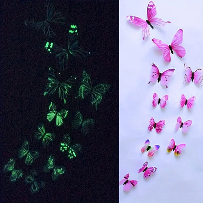 3D Luminous Butterfly Creative Wall Sticker for Home Decorations DIY Gift