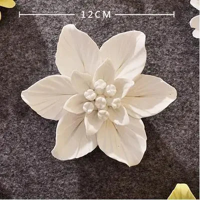 1pcs Home Decoration Living culture ceramic flower 3D wall decoration handicraft living room bedroom wall TV hanging behind wall