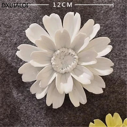 1pcs Home Decoration Living culture ceramic flower 3D wall decoration handicraft living room bedroom wall TV hanging behind wall