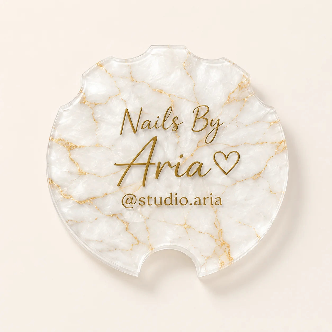Custom Acrylic Nailfie Disc Personalized Logo Text Nail Photo Prop For Nail Technician Salon Manicure Art Shooting Display Plate
