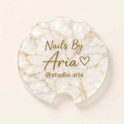 Custom Acrylic Nailfie Disc Personalized Logo Text Nail Photo Prop For Nail Technician Salon Manicure Art Shooting Display Plate