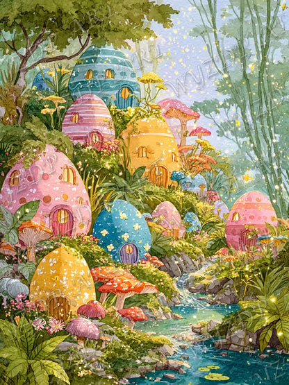 WYZDP 100% Fairy Dust Diamond Painting Landscape Square Diamond embroidery Flower Wall Art Stitch Diamond Art Full Crystal Decor