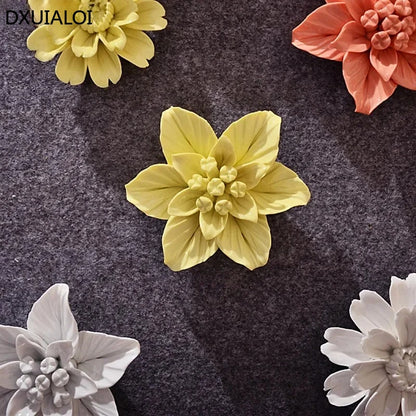1pcs Home Decoration Living culture ceramic flower 3D wall decoration handicraft living room bedroom wall TV hanging behind wall