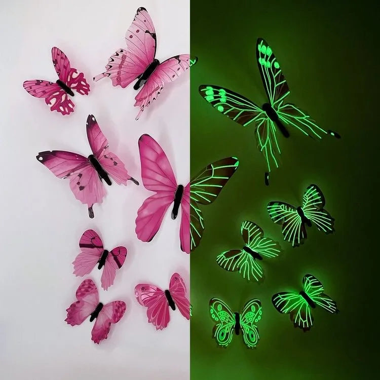 3D Luminous Butterfly Creative Wall Sticker for Home Decorations DIY Gift