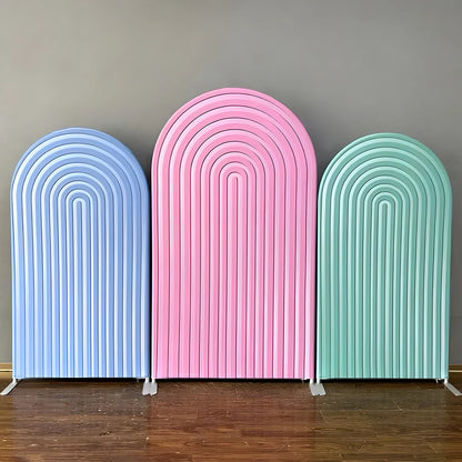Pink Kpop Demon Hunters Arch Backdrop Cover Spandex Fabric for Girl Birthday Party Photo Booth Studio Decoration Supplies
